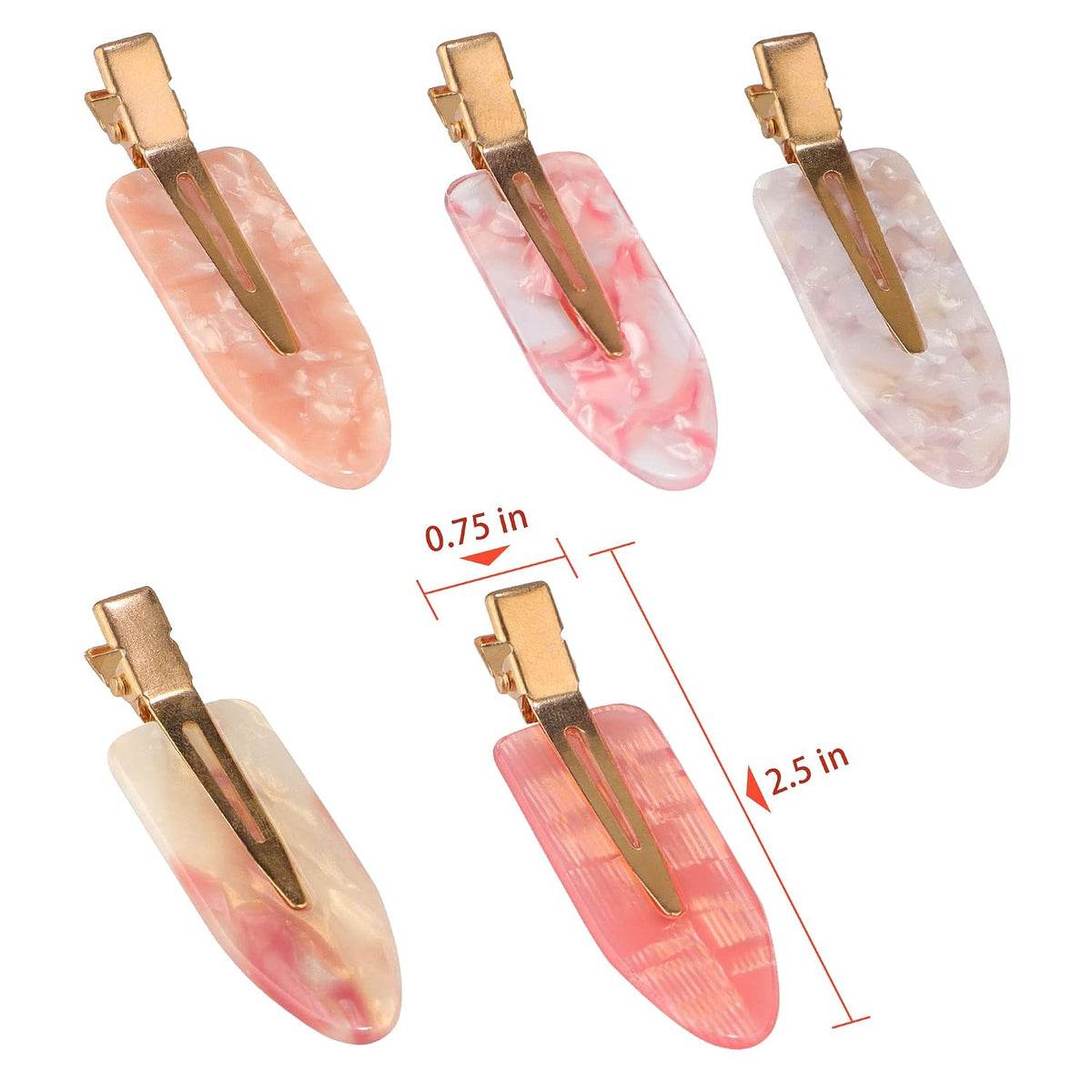 Magicsky 10PCS Creaseless No Bend Bang Resin Hair Clips For Women - Pink