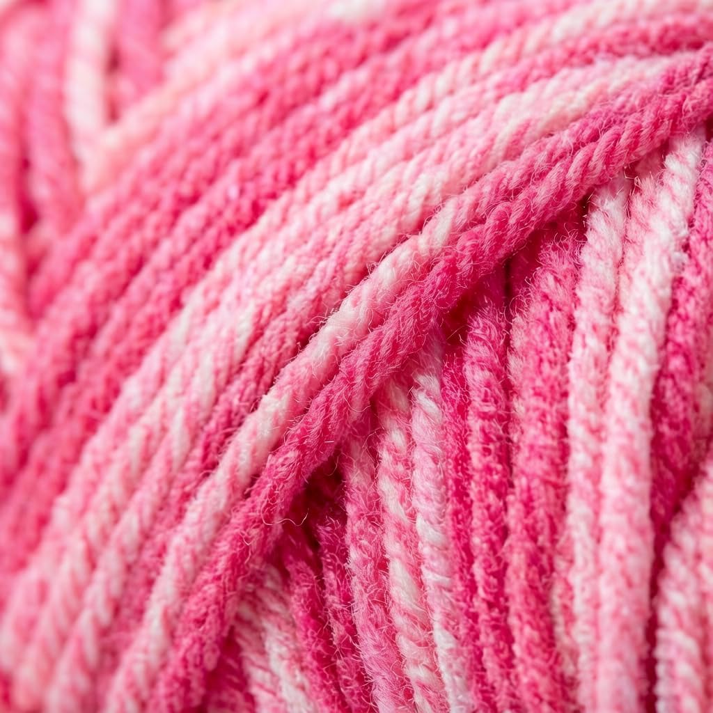 3PACK 5-Ply Variegated Yarn for Crocheting, Yarn Soft Each 3pcs/300g/630 Yards Soft Cozy, Multi-Color Gradient for Knitting Sweaters, Scarves, Shawls, Hats (Pink White)
