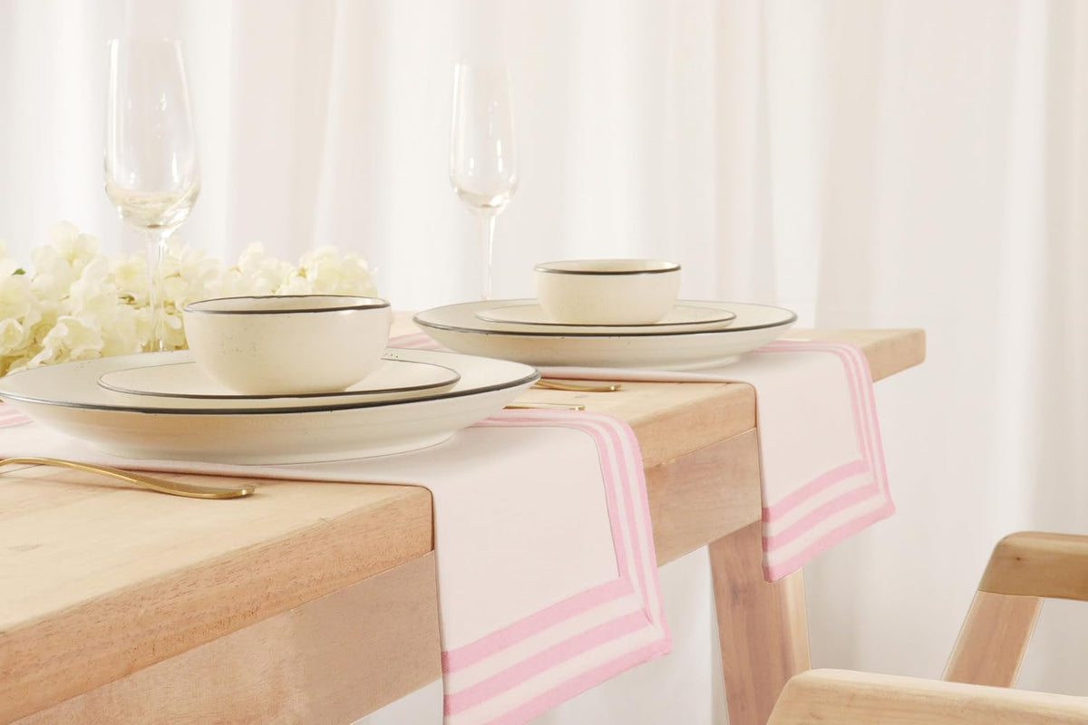 White Cloth Napkins Cotton 18x18In Set of 6 - Blush Pink