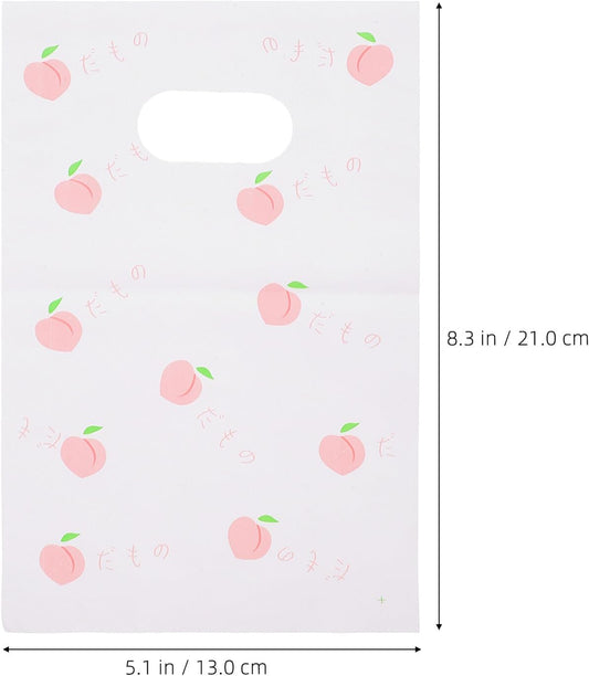 100pcs White Daisy Bags 5.12 X 8.27 Inch Birthday Party Favors Candy Pouches Sturdy Small Peach Pattern Party Packaging Bags