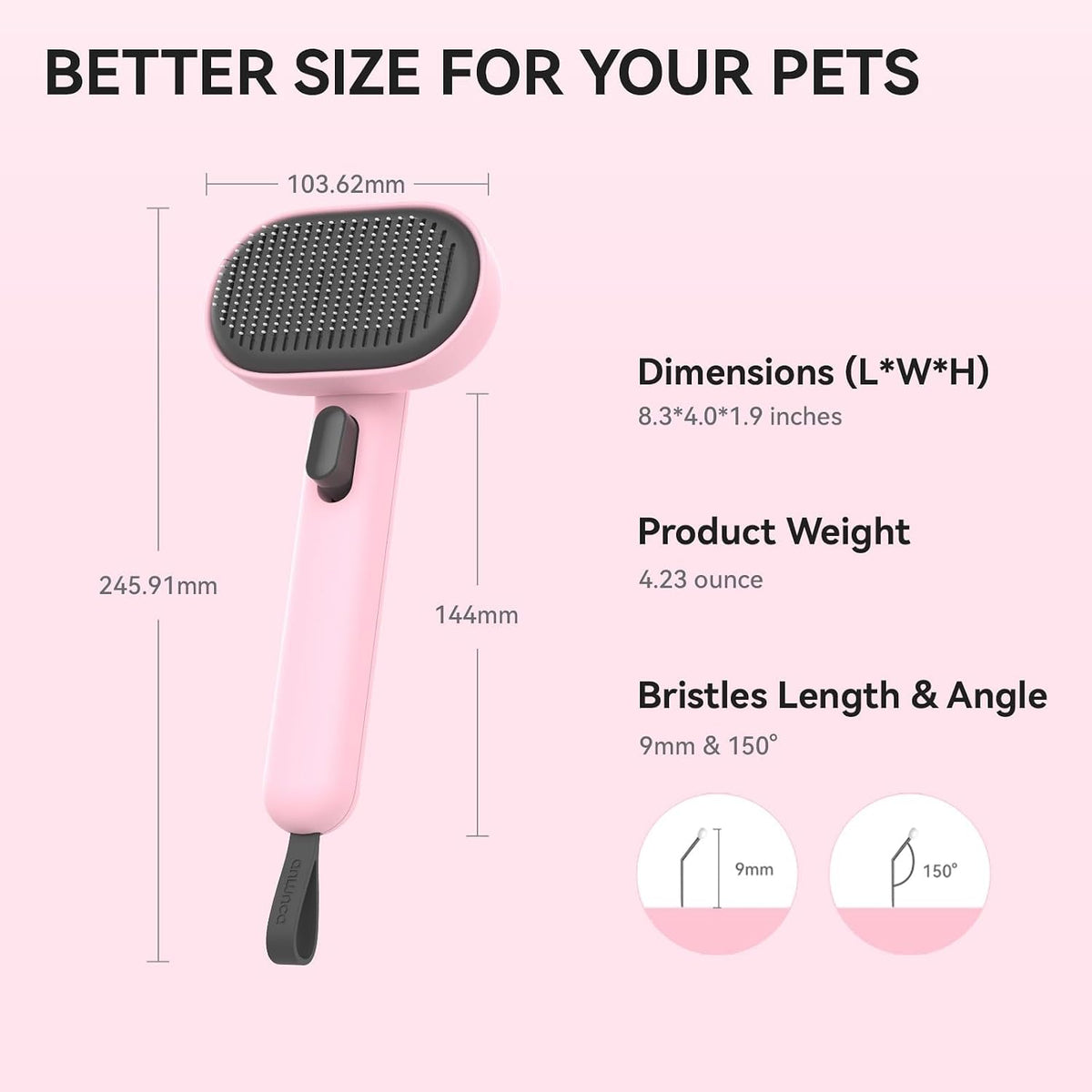 Cat Brushes for Indoor Cats, Cat Hair Brush for Shedding, Cat Brush for Long or Short Haired Cats, Cat Grooming Deshedding Brush for Dog Kitten Horse Massage Removes Loose Fur