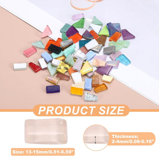Irregular Glass Mosaic Tiles, 500g/1.1LB Irregular Stained Glass Sheets Broken Mosaic Pieces Tiles Supplies Kit Bulk for DIY Art Craft Making Home Decor, Pink Series