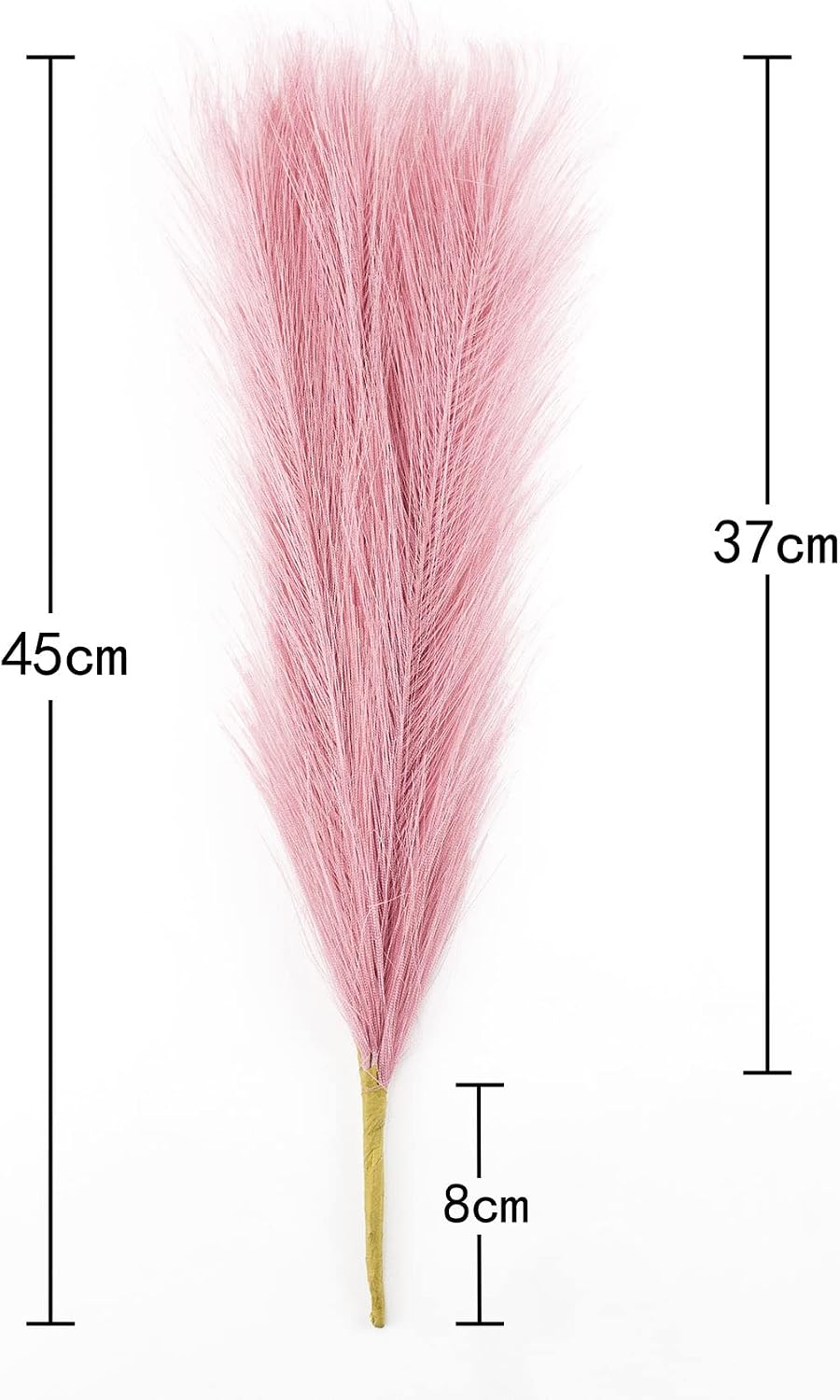 Faux Pampas Grass Small Artificial Pampas Grass 6 Stems 17.7" Pink Fluffy Fake Pompous Plant Floral Arrangements for Home Boho Wedding Decor