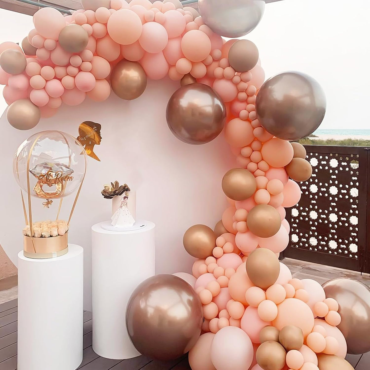 122pcs Peach Pastel Orange Latex Balloons in 18 12 10 5 inches