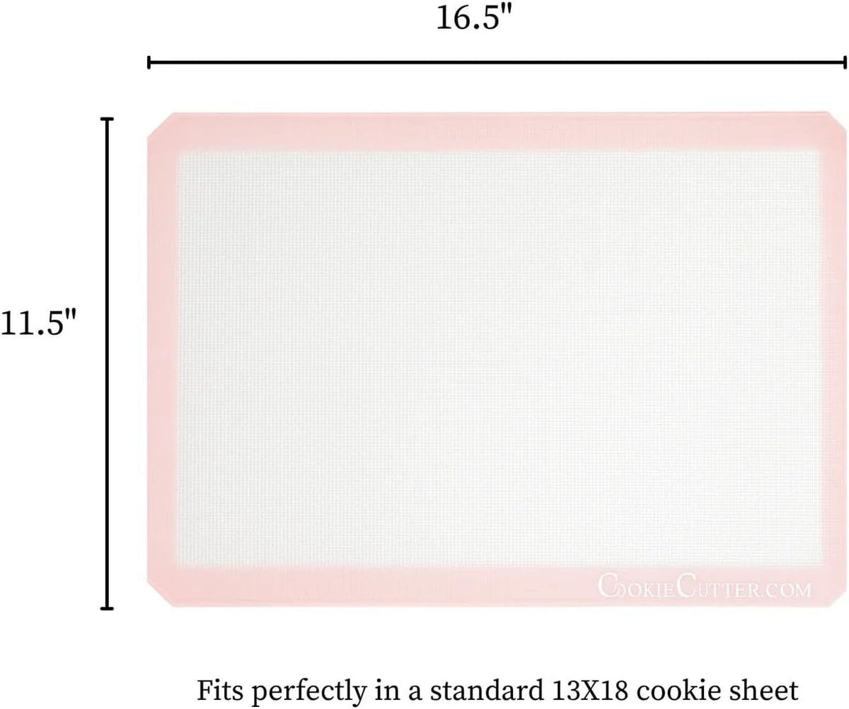 16.5"x11.5" Pink Silicone Baking Mat - Reusable Nonstick Baking Sheet - Sandy Pink (Single)