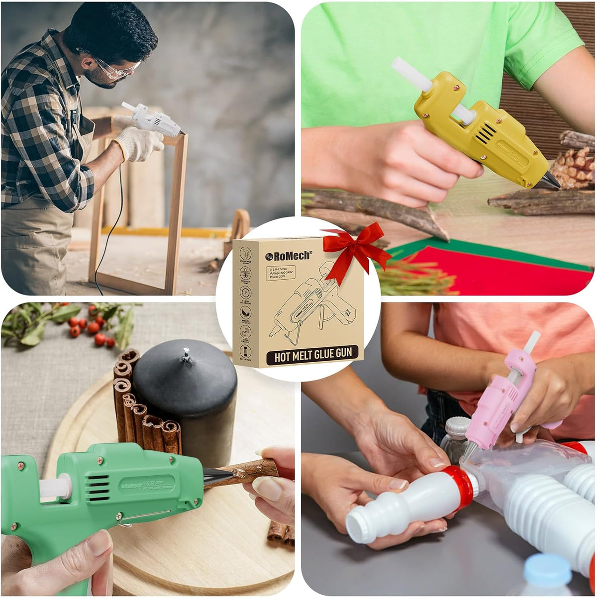 20W Mini Hot Glue Gun Kit, 30 Glue Sticks Set for DIY Crafts, Repair