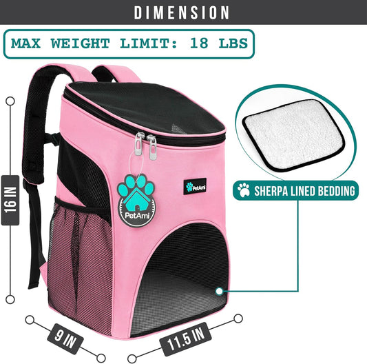 Cat Backpack Carrier for Small Dogs and Large Cats, Airline Approved