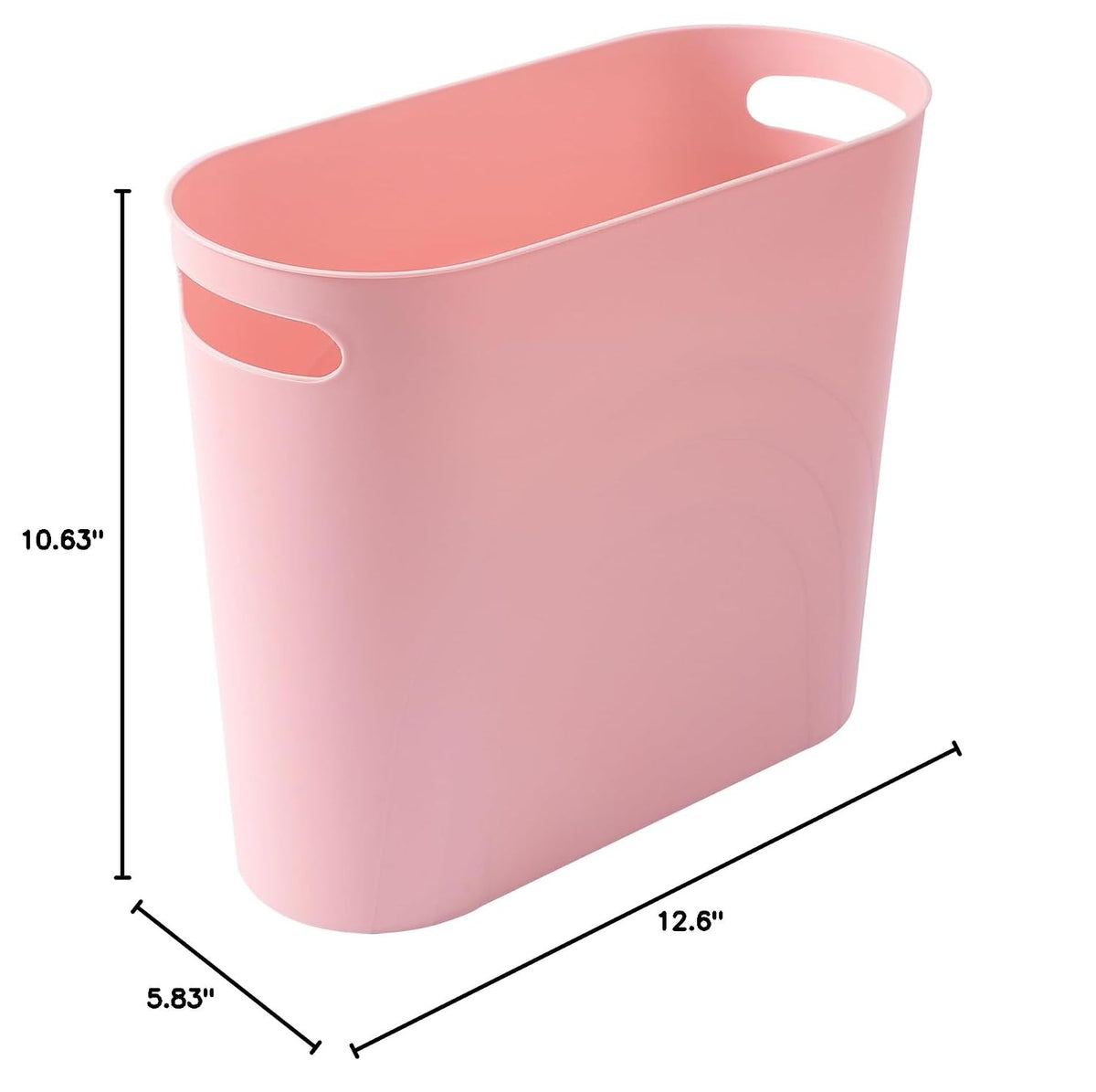 Small Bathroom Trash Can, 3.5 Gallon Slim Garbage Can, Pink