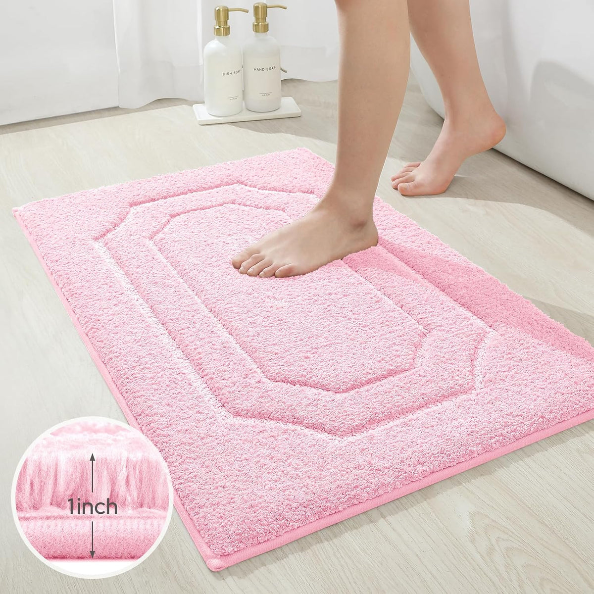 Bathroom Rugs Sets 2 Piece Light Pink 16 * 24+20 * 32"