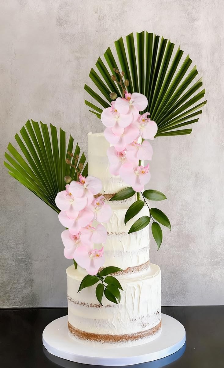 5 PCS Light Pink Faux Orchid Stems 35.4" Fake Orchids Pink Flowers Silk Orchids That Look Real for Vase for Bridal Shower Home Party Wedding Decoration (Light Pink)