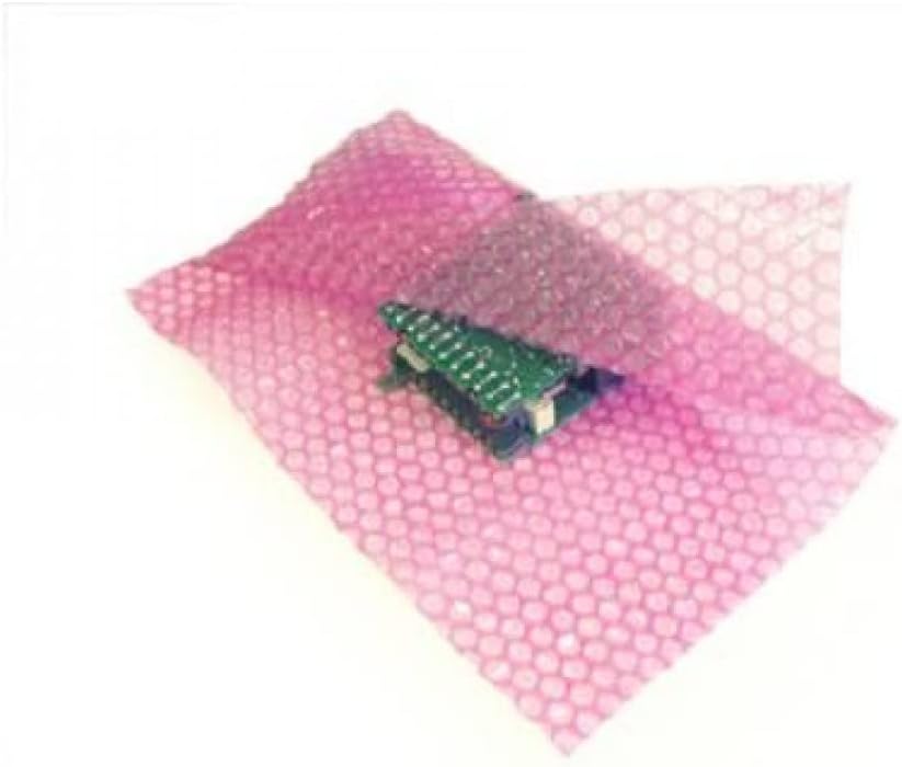 2 Pack of Bubble Cushioning Wrap Rolls, 12" x 72’ ft Total, Perforated Every 12" for Packaging, Shipping, Mailing Free Bonus Fragile Stickers Included (Pink Antistatic)