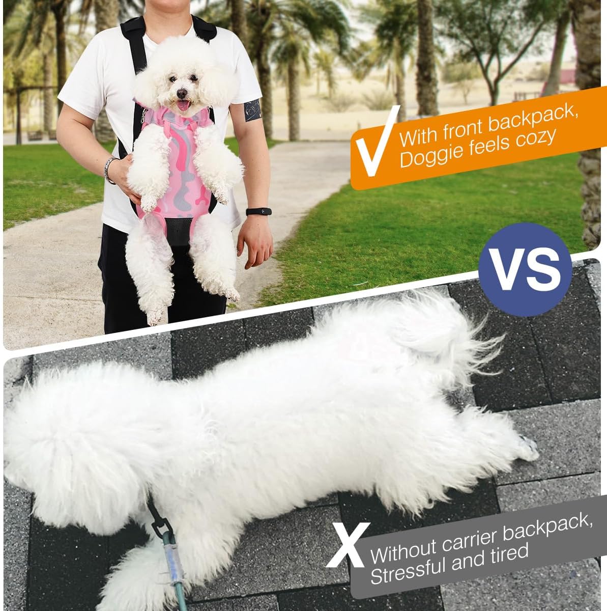 Pet Front Carrier Backpack for Small Medium Dogs