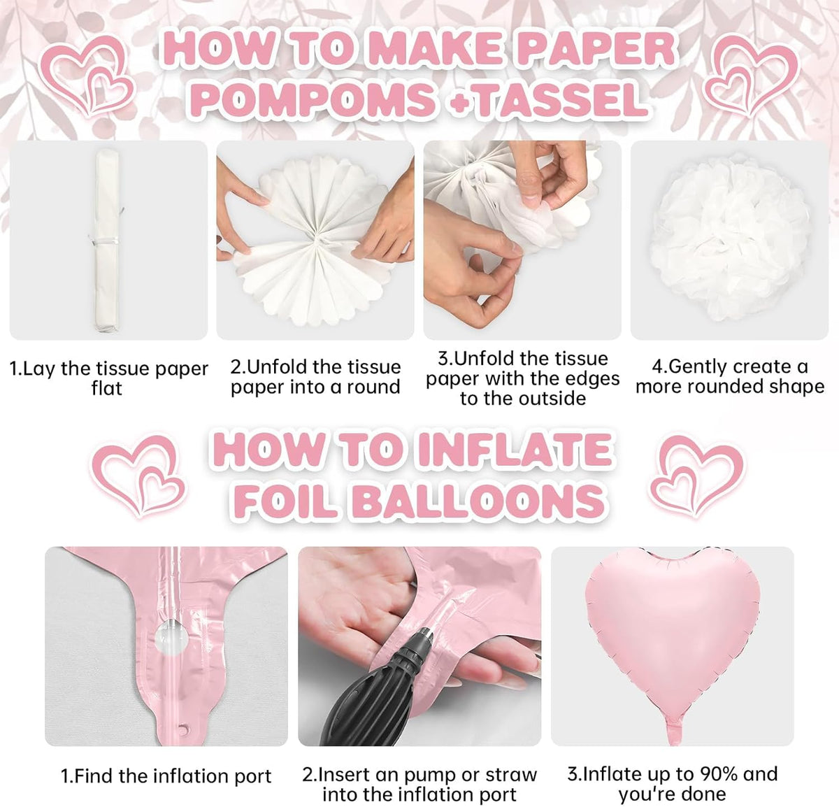 Pink Baby Shower Decorations with Welcome Baby Foil Balloon Banner
