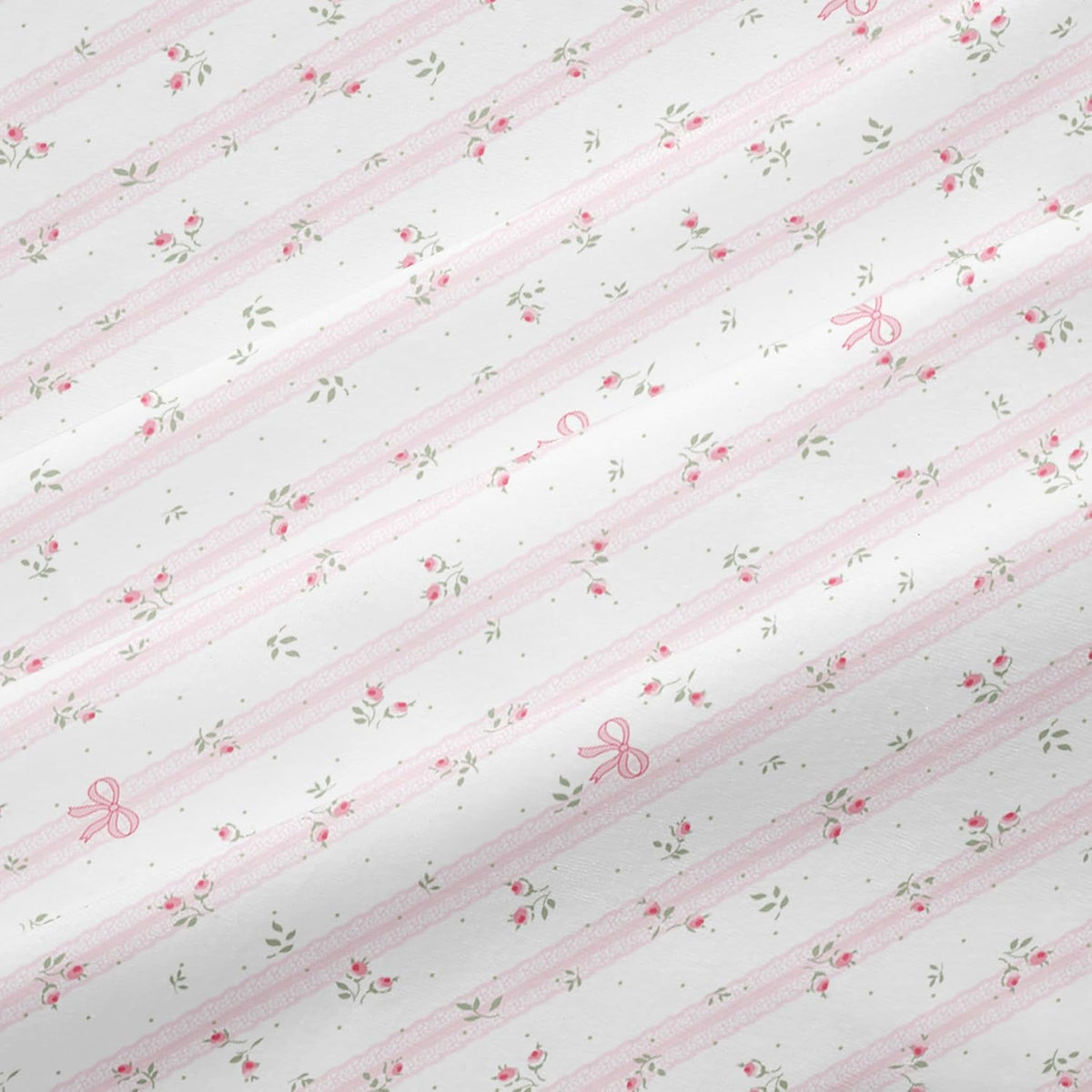 Pink Striped Duvet Cover Queen Reversible Floral Cute Heart Bedding
