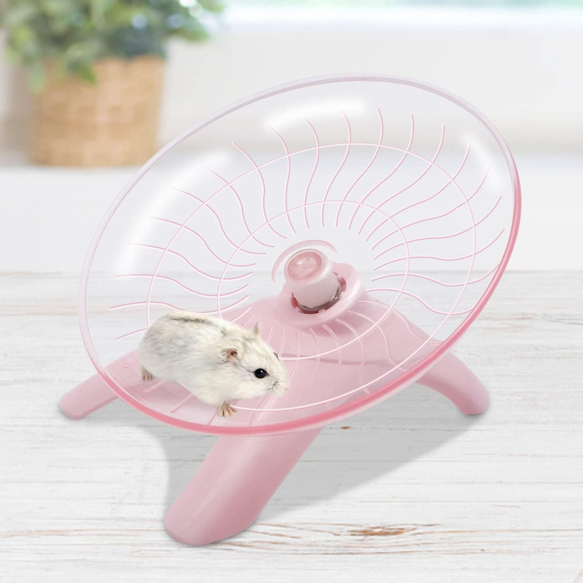 Hamster Water Bottle Water Dispenser Hamster Silent Exercise Running Wheel for Dwarf Hamsters Gerbil Mice (Pink, 125ML)