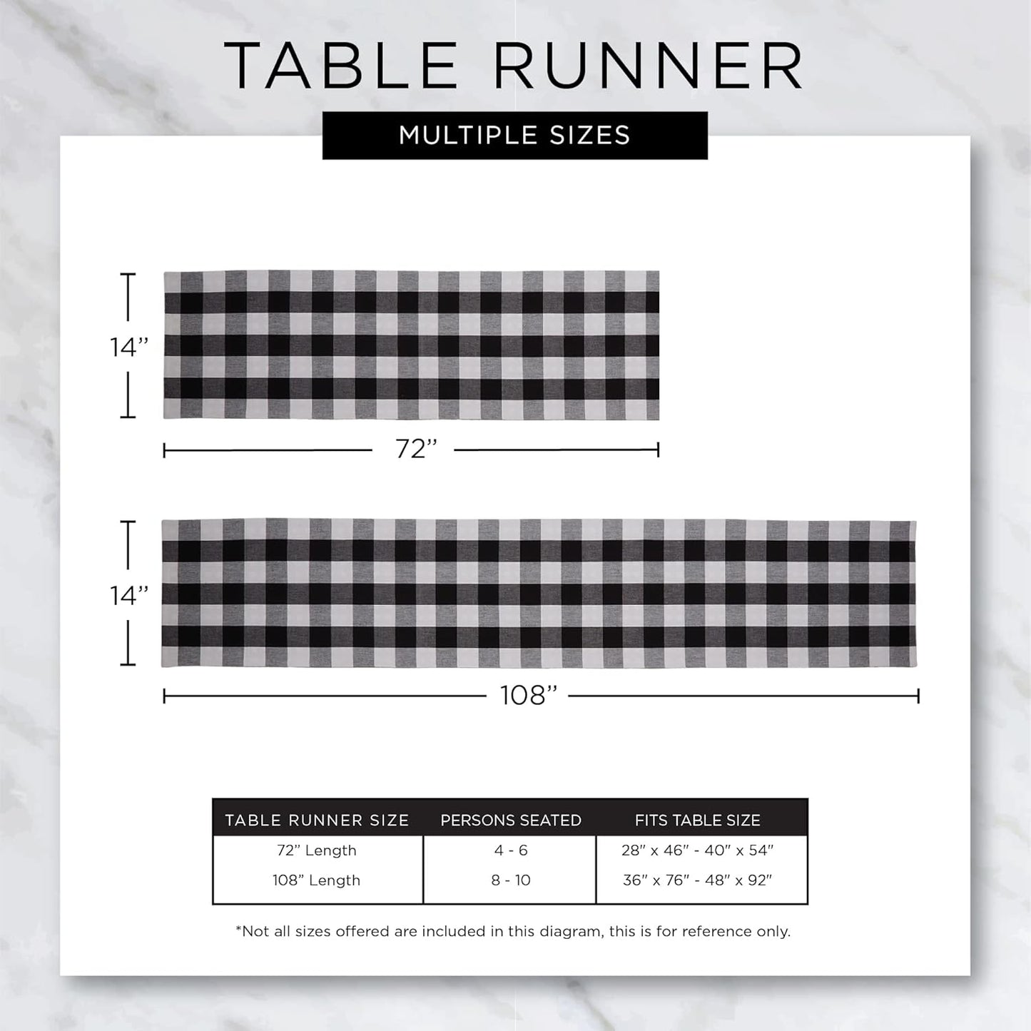 Buffalo Check Collection, Classic Farmhouse Table Runner, 14x72, Pink & White