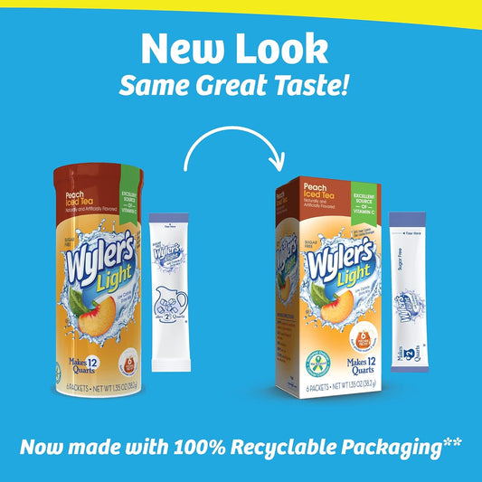 Pitcher Packs, Water Drink Mix,Peach Iced Tea,6 Pitcher Packets (Pack of 2)