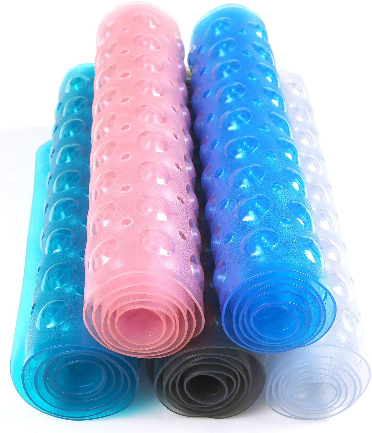 Bath Mat Extra Large No Slip Shower & Bathtub Mat with Suction Cups and Drain Holes for Anti-slip Grip, Machine Washable, Extra Large, 40 x 15.5, Pink