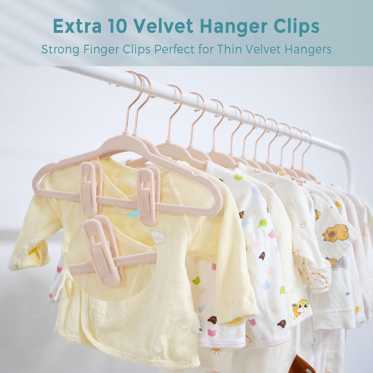 Tonswachic Baby Velvet Hanger,Toddler Felt Hanger, 11",Pink,50 Pack