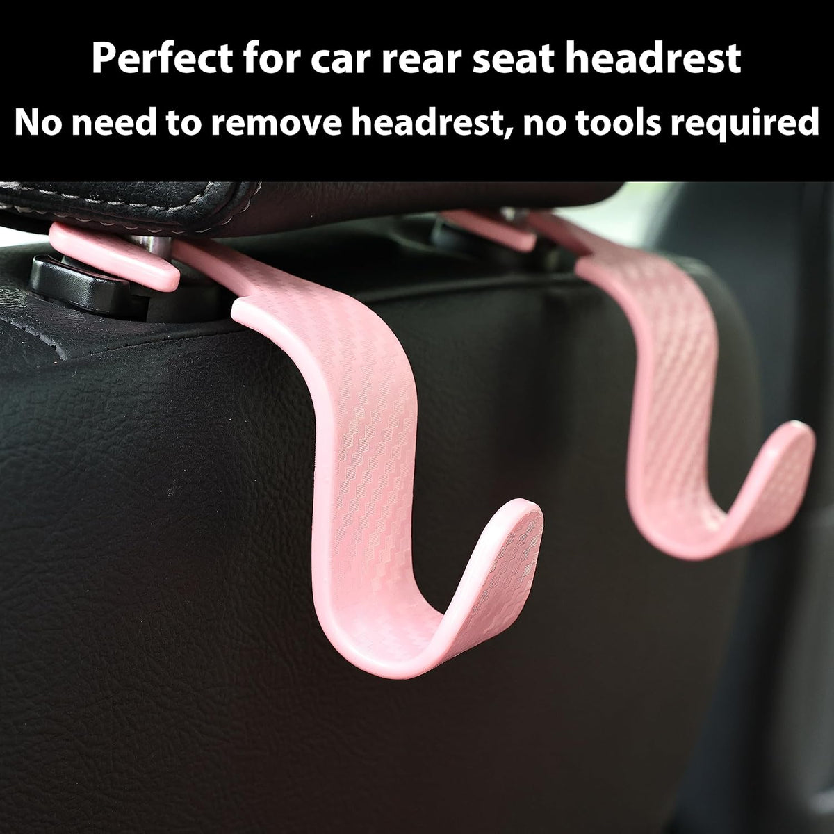Car Seat Hooks 4 Pack - 55lb Heavy Duty Headrest Hook,Pink