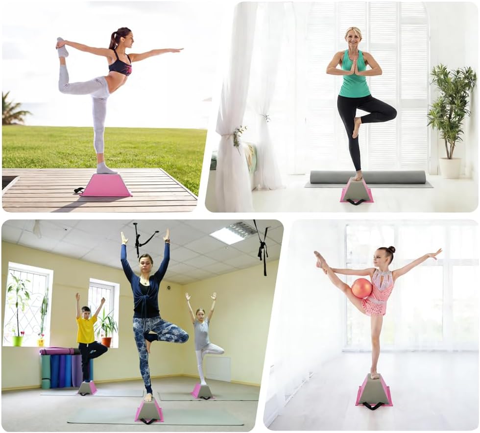 Cheerleading Balance Trainer, Portable Cheer Stunt Stand, PU Non-Slip Cheer Flyer Stand for Children Kids Cheer Dance & Gymnastics Home Practice, Promotion Flexibility Core Strength and Conditioning