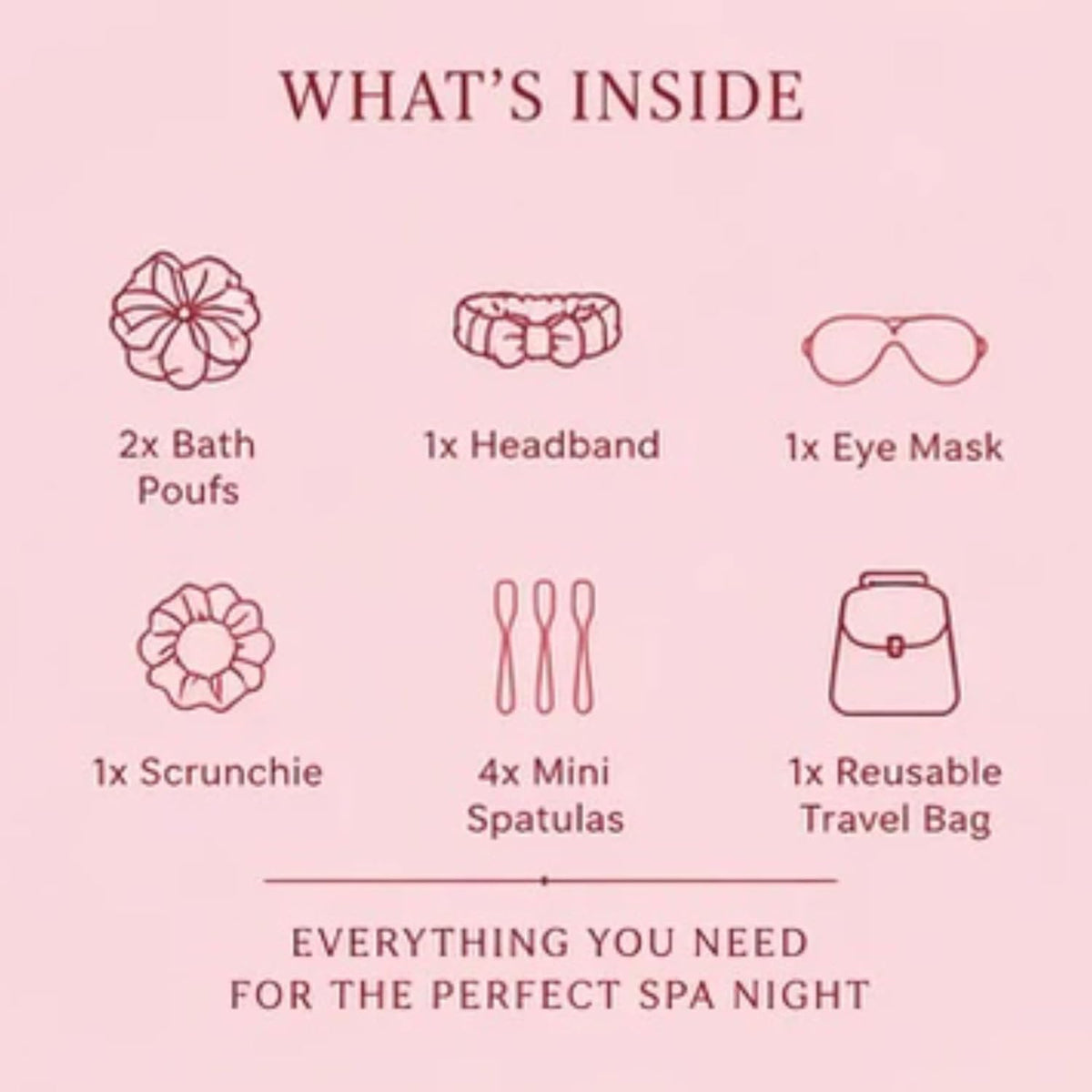 Pink Self Care Spa Gift Set for Women – Soft Girl Aesthetic Skincare Kit with Headband, Scrunchie, Bath Loofah & Cosmetic Bag – Cute Birthday, Teen Girl & Relaxation Gift