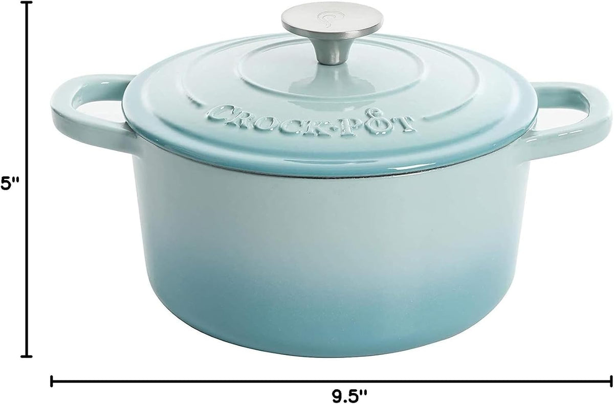 Crock-Pot Artisan Round Enameled Cast Iron Dutch Oven, 5-Quart, Pink Blush