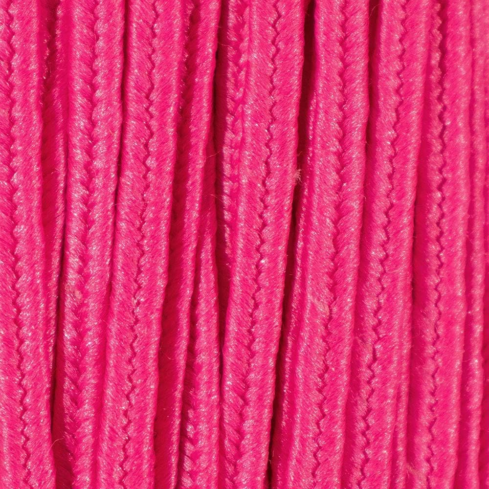 3 Yards of 3mm Polyester Soutache Cord – for Beading, Jewelry Making, Ornamental Braiding, and Much More (Deep Pink)