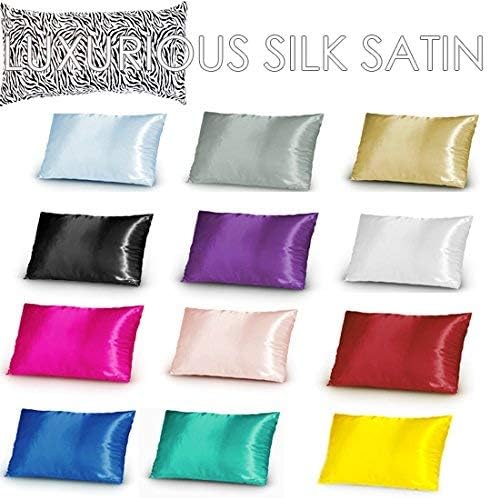 Pack of 2,Silky Soft Satin Solid Cushion Cover Pillow Cover Pillowcase Pillow Sofa Throw with Hidden Zipper Closure Only Cover 18x18 Inch 45x45cm Pink