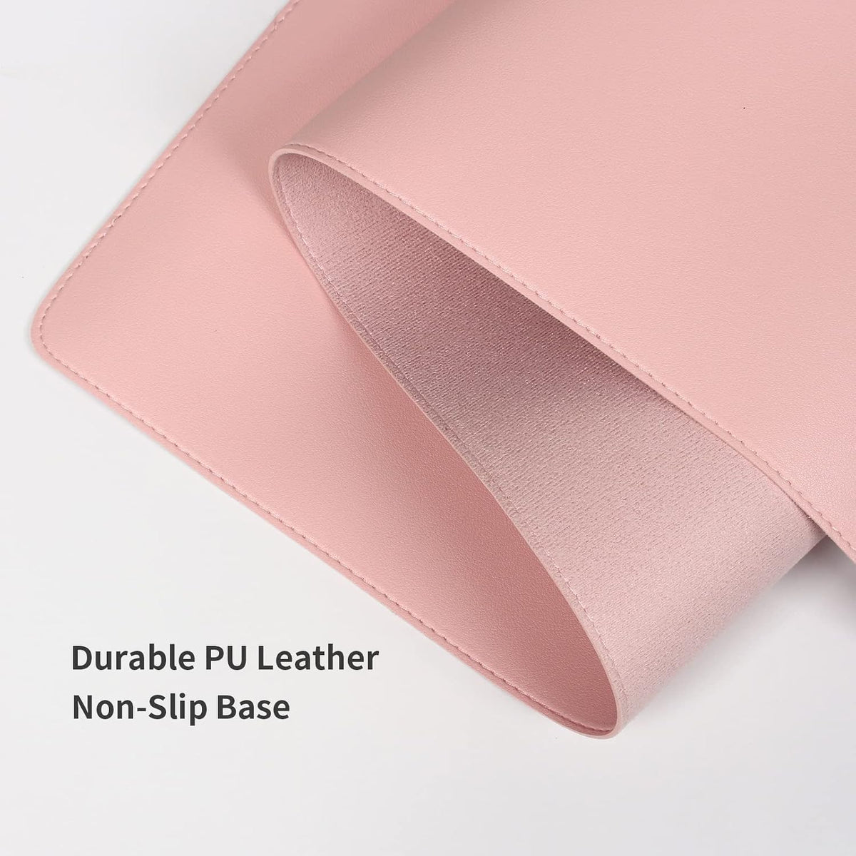 PU Leather Desk Pad Blotter,Light Pink Waterproof Office Desktop Mat for Women,36x17in Non-Slip Large Mouse Pad Writing Protector