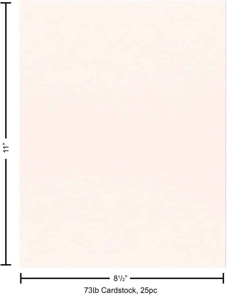 Paper Accents Muslin Texture Cardstock, Peach Blush, 8.5x11 Inch, 25 Pack, 73lb, Scrapbooking Card Making and Crafts