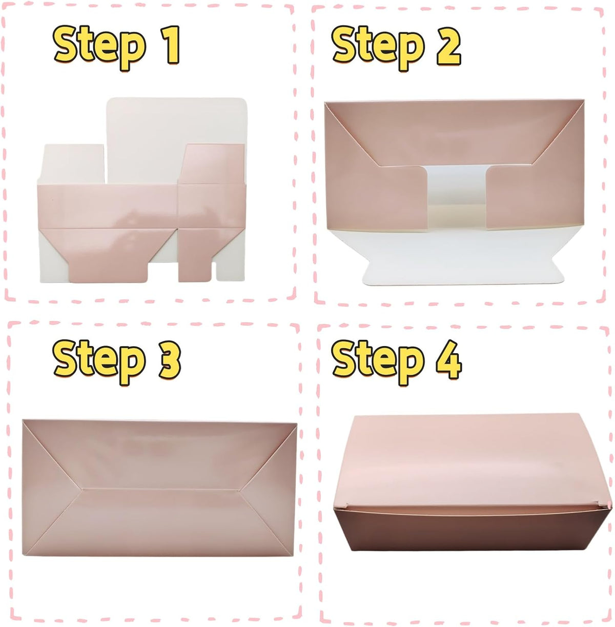 10 Pcs Pink Cookie Boxes Small Bakery Biscuit Boxes 5.5" x 2.75" x 1.75", Pink Wedding Party Favor