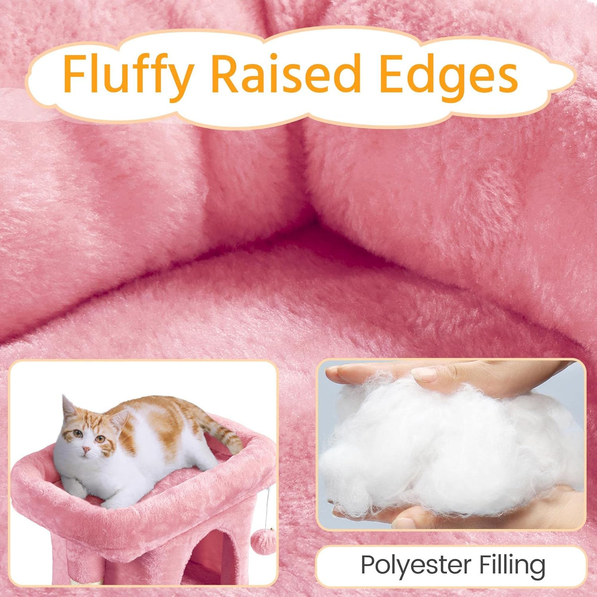 23.5in Small Cat Tree, Extra Large Plush Perch, Soft Condo