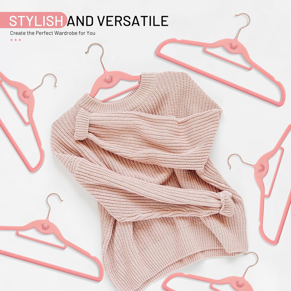 Velvet Stackable Hangers 30 Pack, Clothes Hanger Non Slip Felt with Hook