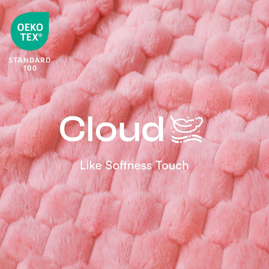 300GSM Fleece Dog Blanket, Soft & Washable for Pets Cats Pink, XL | Warm 300GSM jacquard fleece; machine wash cold, tumble dry low; couch protector for dogs, cats, puppies.
