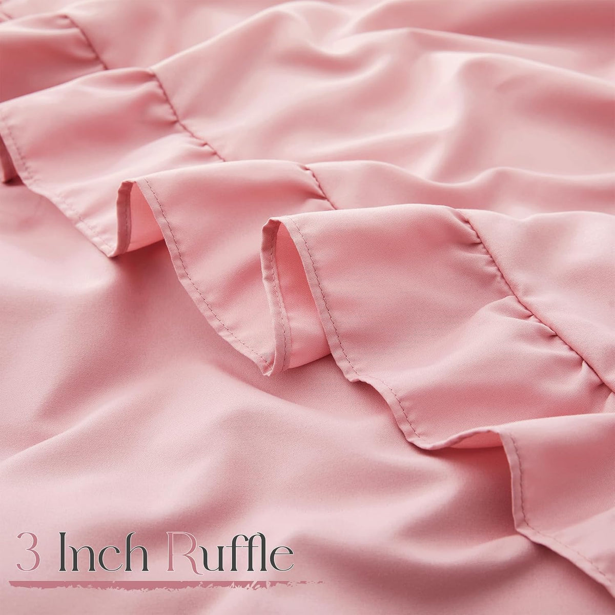 2 Pack Pink Ruffle Pillowcases Standard Size, 20" x 26"