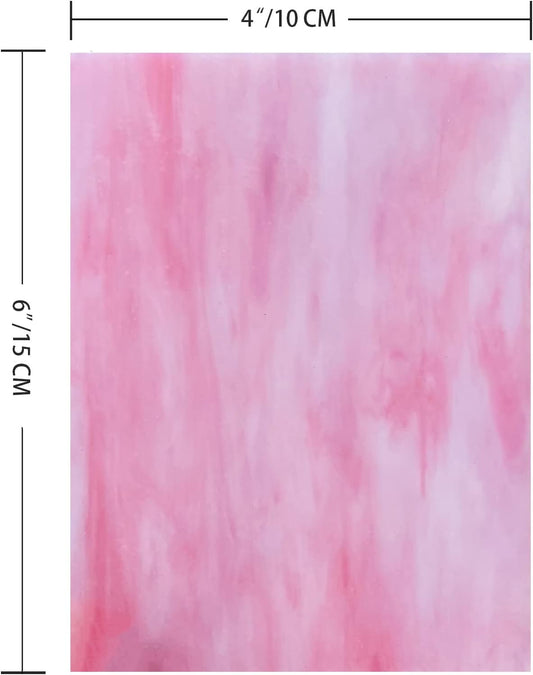 9 Sheets Stained Glass Sheet Pink and Purple Collection, 4 x 6 inch Stained Glass Supplies Mosaic Tiles for Crafts, Pink Purple Colors for Glass Hobbyists Projects and Arts