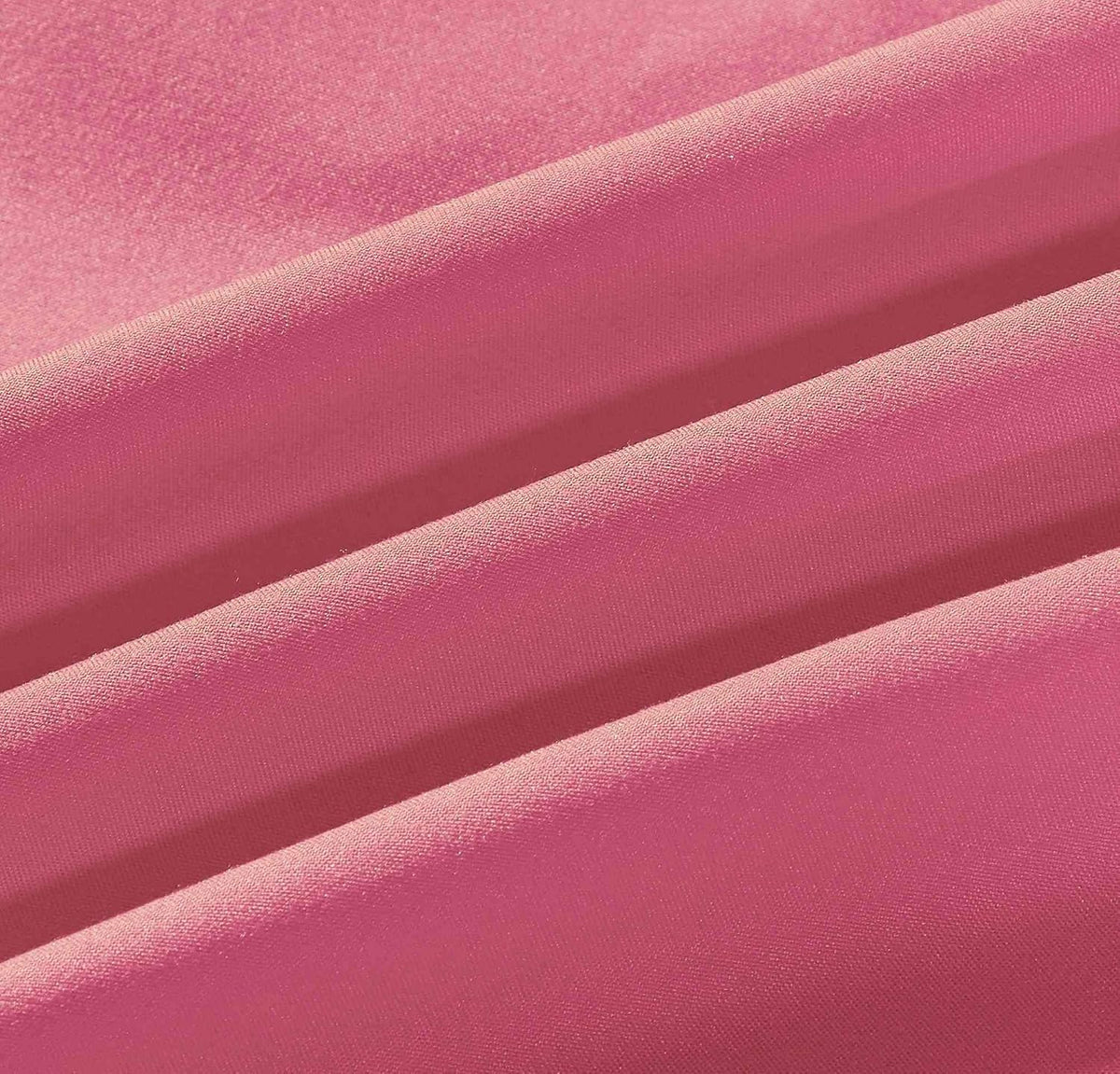 Sheets & Beyond Wrap Around Solid Microfiber Luxury Hotel Quality Fabric Bedroom Gathered Ruffled Bedding Bed Skirt 14 Inch Drop (King, Pink)