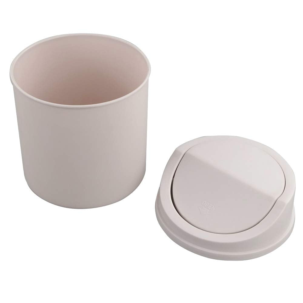 Plastic Tiny Waste Bin, Desktop Mini Trash Can with Swing Lid, Pink