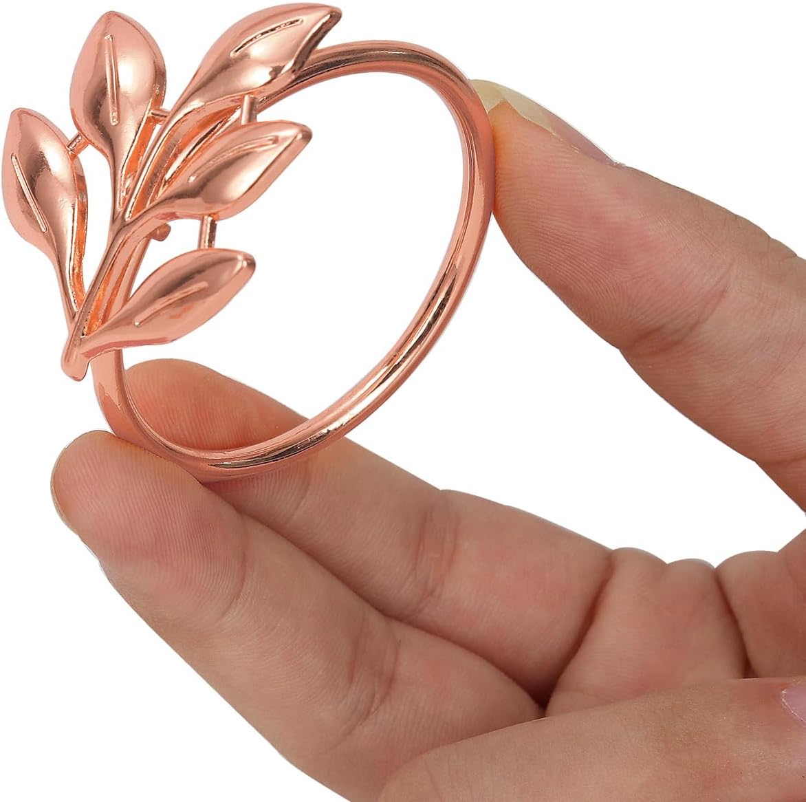 Rose Gold Napkin Rings Set of 12 for Thanksgiving