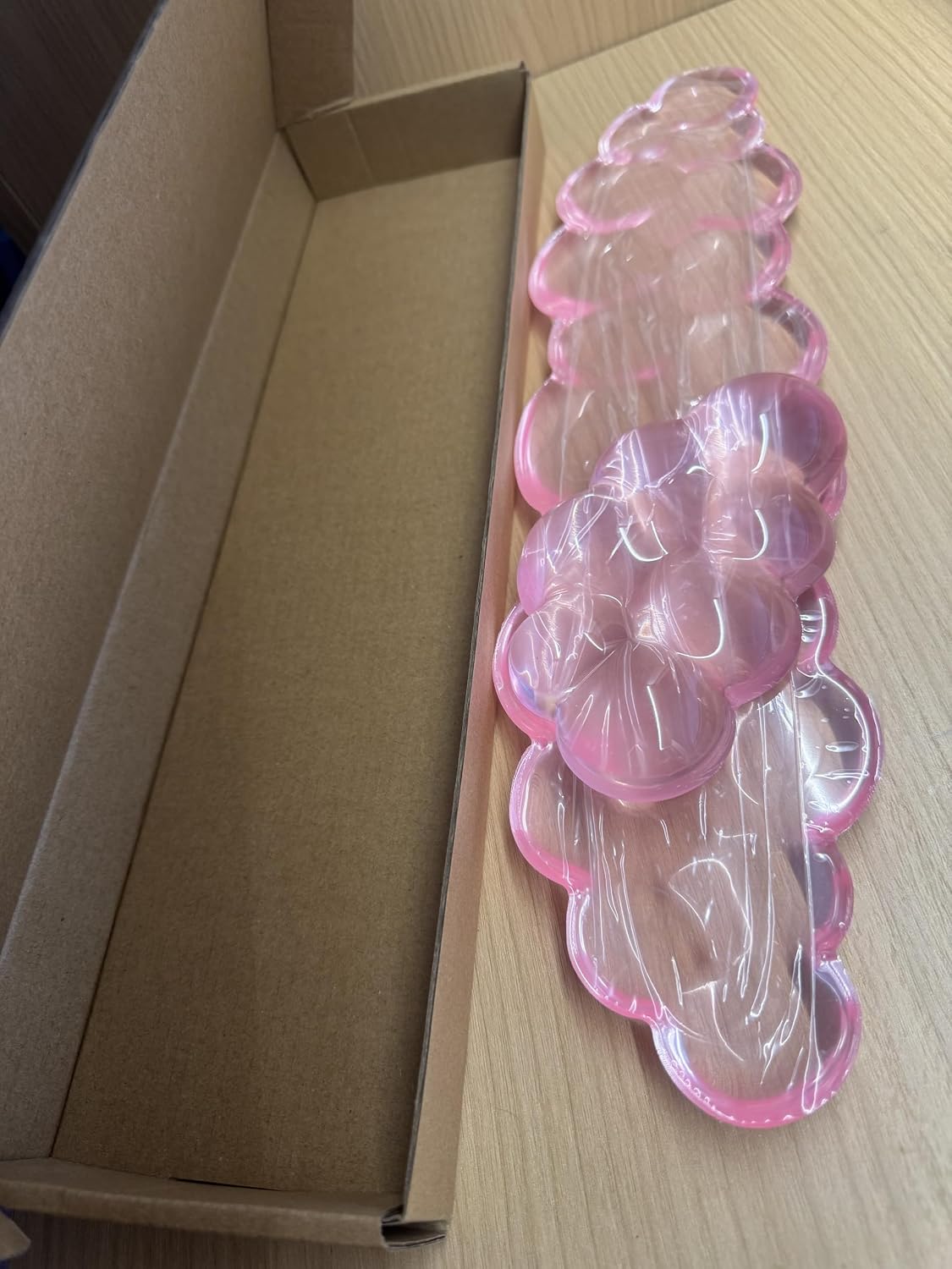 Cloud-Shaped Gel Wrist Rest Set, Transparent Silicone with PU Base, Keyboard and Mouse Pad Support (Light Pink)