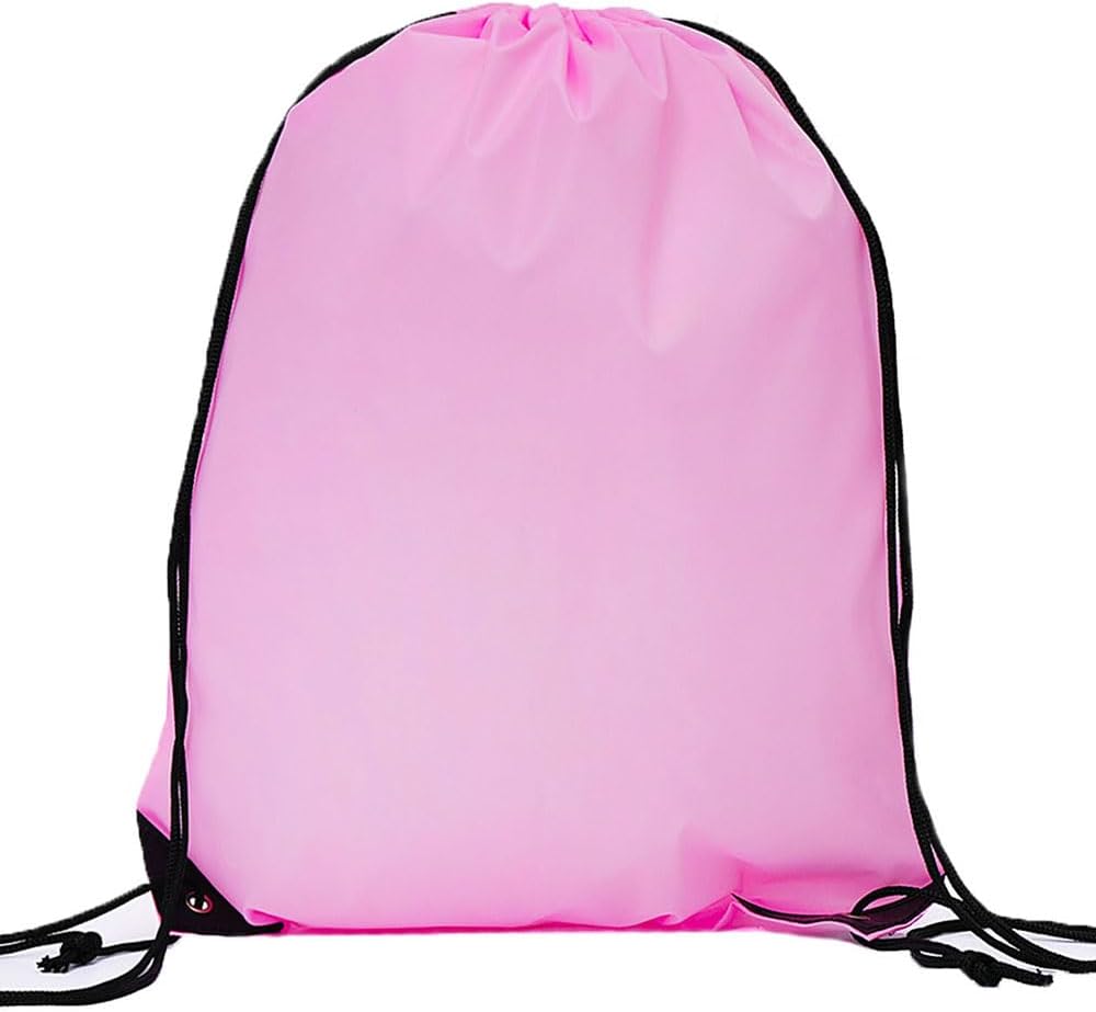 20 Pcs Drawstring Backpack Bulk Draw String Bags Cinch Polyester Bag for Gym Sport, Pink