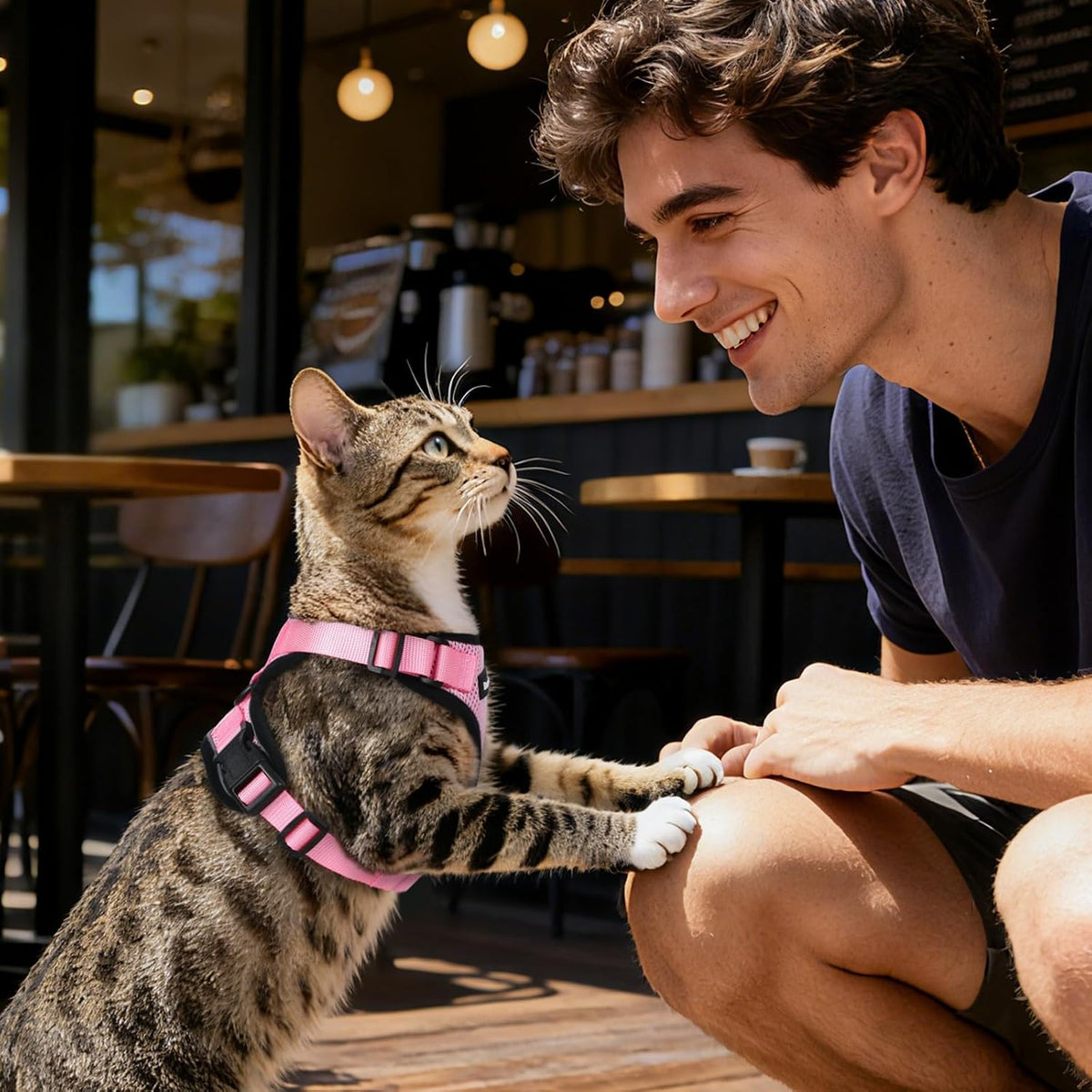 Cat Harness and Leash Set, Adjustable and Escape Proof, S