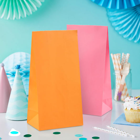 Easter and Spring Party Favor and Wrapped Treat Sacks (30 Bags: Blue, Green, Purple, Pink, Orange, Yellow) for Kids, Birthdays, Baby Showers