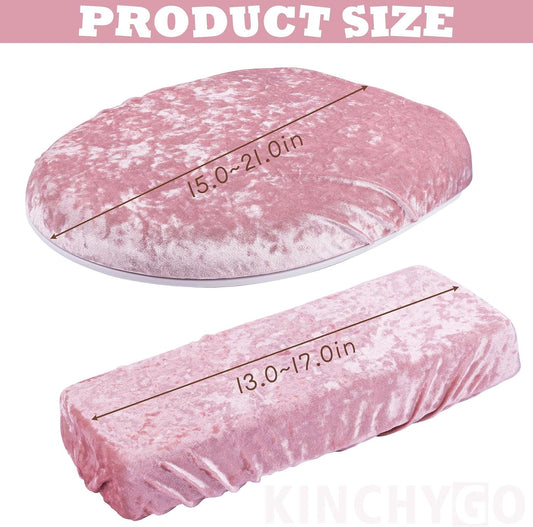 Stretch Velvet Toilet Lid Cover and Tank Lid Cover Set