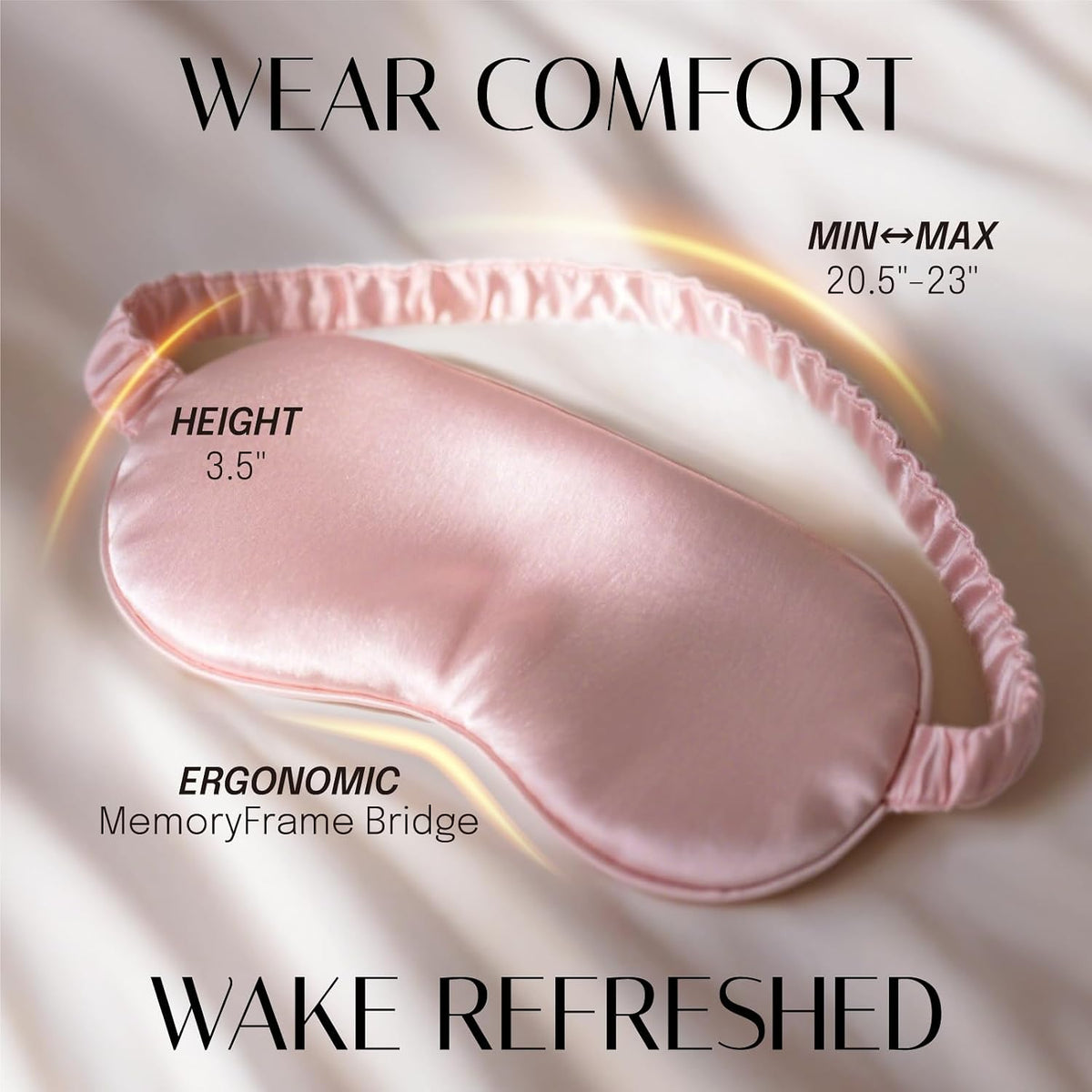 100% Mulberry Silk Sleep Mask for Women - Zero-Pressure Blackout
