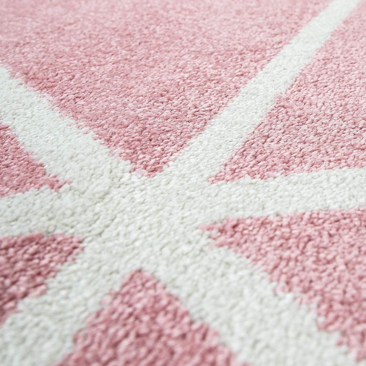 Modern Pink Area Rug for Living Room with Geometric Pattern - Stella Collection, Size: 5'3" x 7'3"