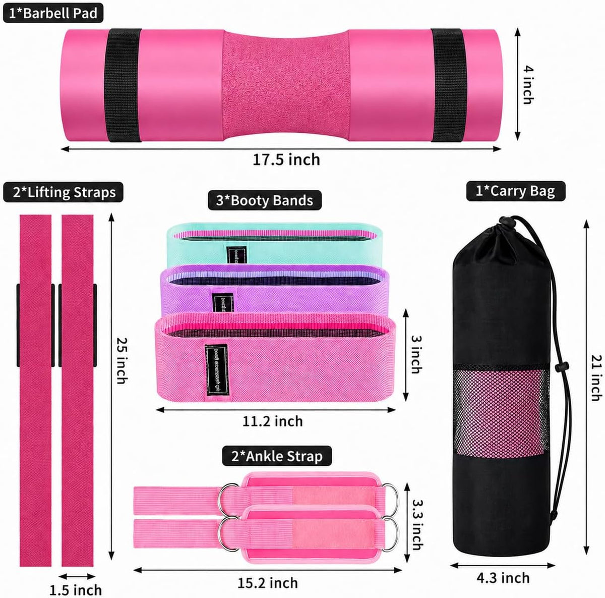 10 PCS Barbell Pad Set for Squat,Hip Thrust Pad Workout Foam