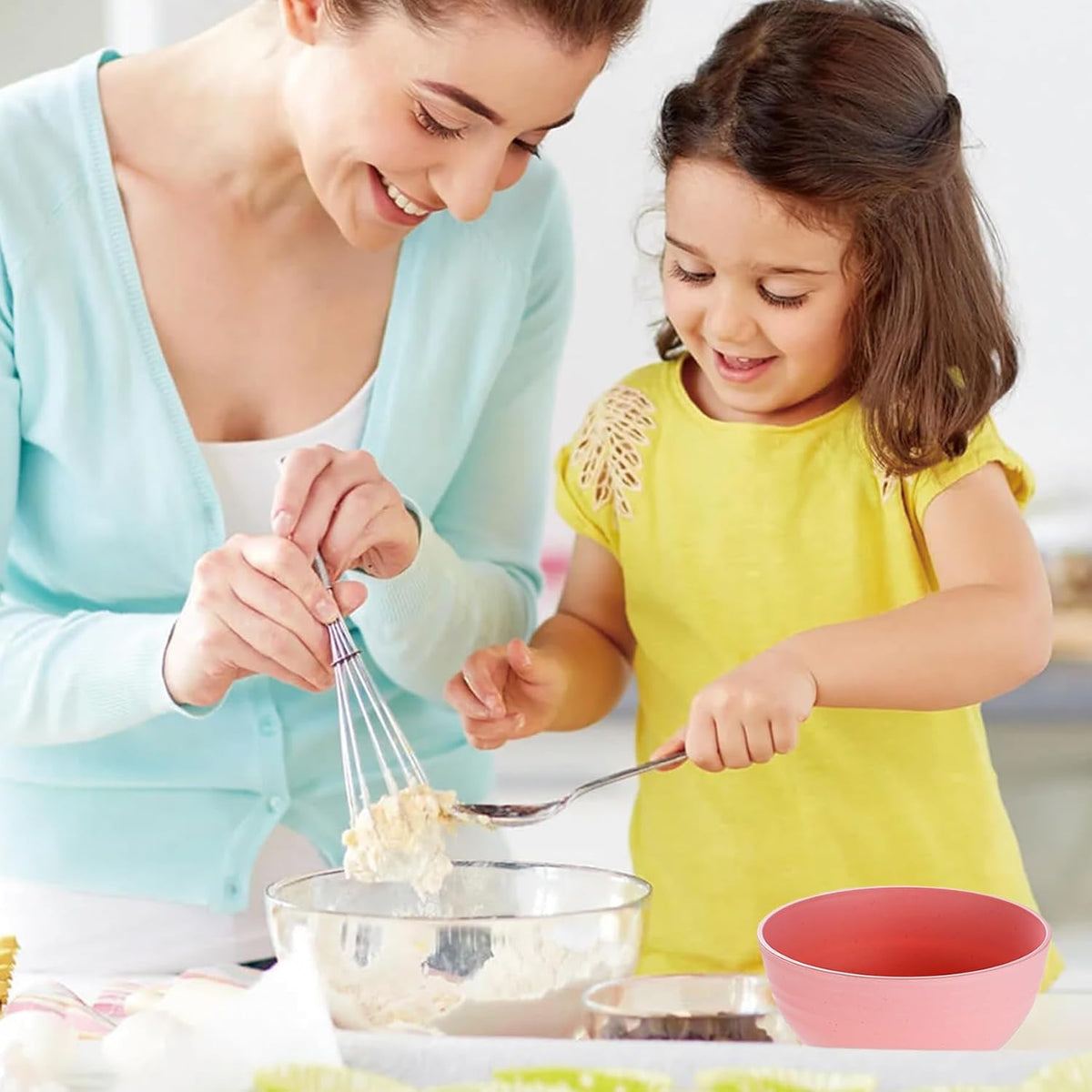 Unbreakable Wheat Straw Cereal Bowls 24 OZ Reusable Soup and Salad Bowl Set