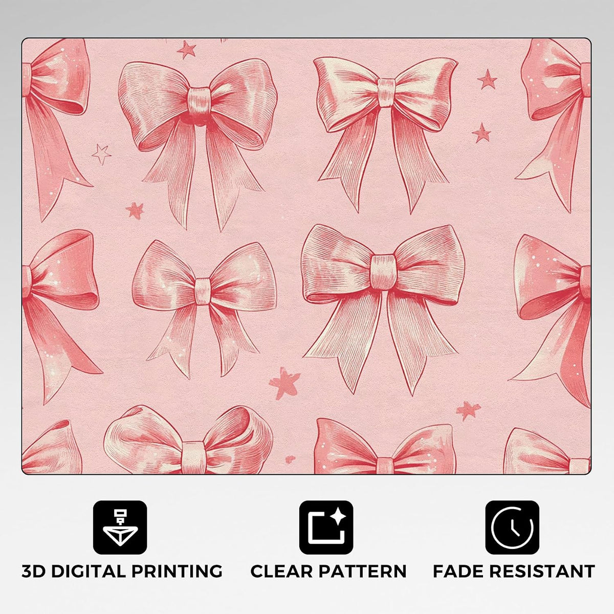 Peach Pink Bow Rug - Girly Kawaii Coquette Bow Rugs for Living Room, 6x6 Area Rugs for Bedroom Accessories, Washable Low Pile Non Slip Carpet, Girls Bowknot Home Decor ZcB7